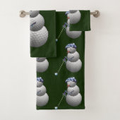 Golf Ball Snowman Kerstmis Bad Handdoek (Insitu)