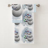 Golf Ball Snowman Kerstmis Bad Handdoek (Insitu)