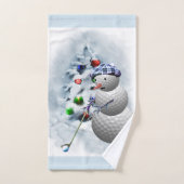 Golf Ball Snowman Kerstmis Bad Handdoek (Handdoek)
