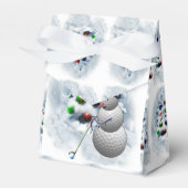 Golf Ball Snowman Kerstmis Bedankdoosjes (Voorkant Zijde)