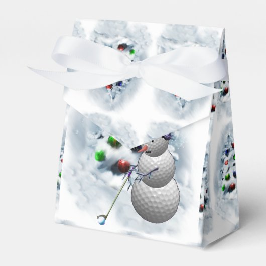 Golf Ball Snowman Kerstmis Bedankdoosjes (Voorkant Zijde)