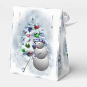 Golf Ball Snowman Kerstmis Bedankdoosjes (Achterkant)