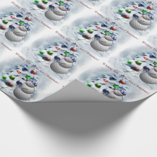 Golf Ball Snowman Kerstmis Cadeaupapier (Hoek)