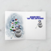 Golf Ball Snowman Kerstmis Feestdagen Kaart (Binnen)