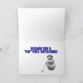 Golf Ball Snowman Kerstmis Feestdagen Kaart (Binnen)