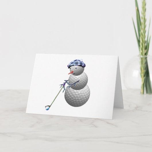 Golf Ball Snowman Kerstmis Feestdagen Kaart (Voorkant)