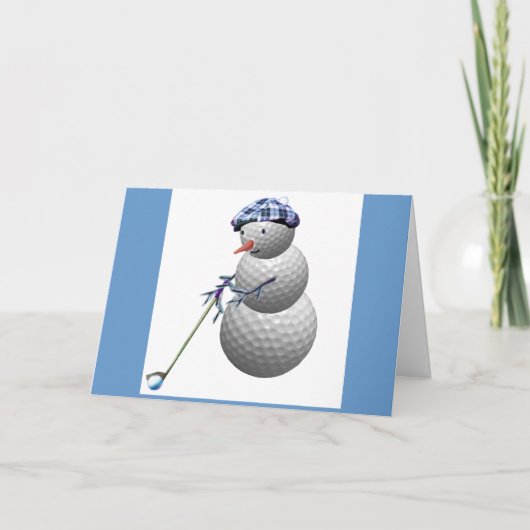 Golf Ball Snowman Kerstmis Feestdagen Kaart (Voorkant)