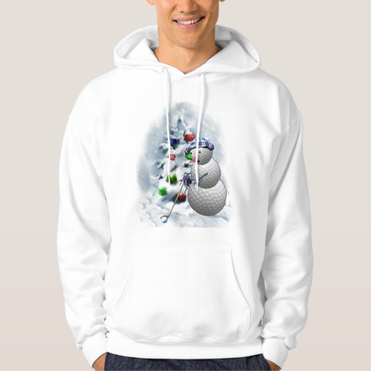 Golf Ball Snowman Kerstmis Hoodie (Voorkant)