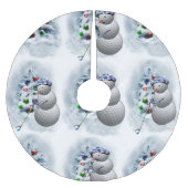 Golf Ball Snowman Kerstmis Kerstboom Rok (Voorkant)