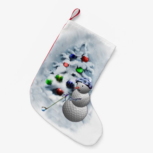 Golf Ball Snowman Kerstmis Kleine Kerstsok (Voorkant (Hangend))