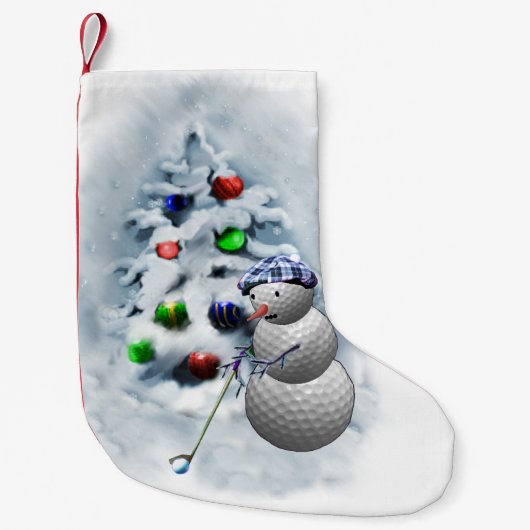 Golf Ball Snowman Kerstmis Kleine Kerstsok (Voorkant)