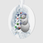 Golf Ball Snowman Kerstmis Ornament (voorkant)