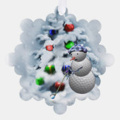 Golf Ball Snowman Kerstmis Ornament Kaart (Voorkant)