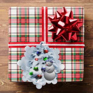 Golf Ball Snowman Kerstmis Ornament Kaart