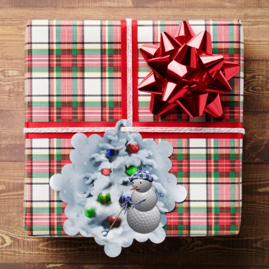 Golf Ball Snowman Kerstmis Ornament Kaart (Insitu (Geschenk))
