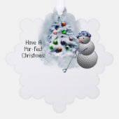 Golf Ball Snowman Kerstmis Ornament Kaart (Achterkant)
