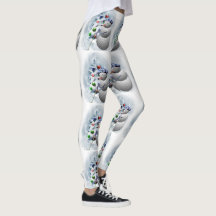 Golf Ball Snowman-Leggings voor kerstmis