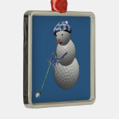 Golf Ball Snowman Metalen Ornament (Rechts)