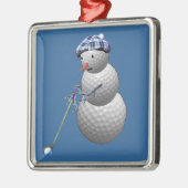 Golf Ball Snowman Metalen Ornament (Links)
