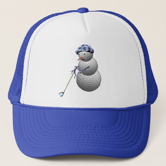 Golf Ball Snowman Trucker Pet (Voorkant)