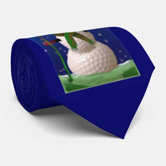 Golf Ball Snowman voor de golfmoer Stropdas (Opgerold)