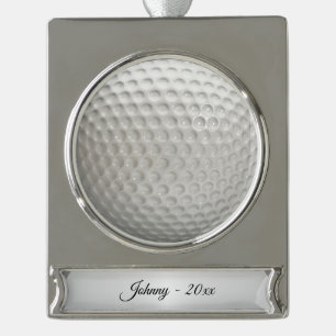 Golf Ball Sport gepersonaliseerd Verzilverd Banner Ornament