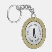 Golf Ball Sport Golfer Modern Monogram Goud Zwart Sleutelhanger (Voorkant Links)