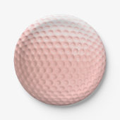 Golf Ball Sport Roze Papieren Bordje (Voorkant)