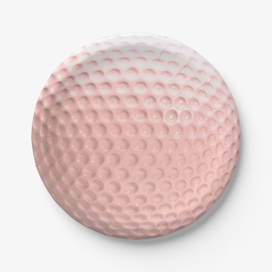 Golf Ball Sport Roze Papieren Bordje (Voorkant)