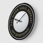 Golf Ball Sportgolfing Quote Modern Black Gold Grote Klok (Hoek)