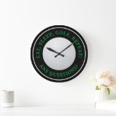 Golf Ball Sports Golfing Quote Modern Black Green Grote Klok (Huis)