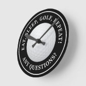 Golf Ball Sports Golfing Quote Modern Funny Black Ronde Klok (Hoek)
