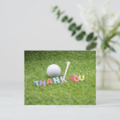 Golf ball & t-shirt bedankt je kaart (Staand voorkant)