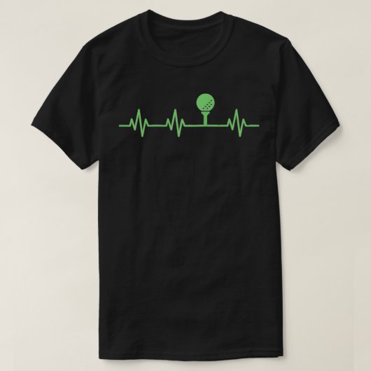 Golf Ball T-shirt Lifeline Heartbeat Eenvoudige Lo (Design voorkant)