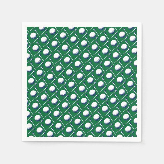 Golf Ball T-shirt Pattern blue Golfing Classic Servet (Voorkant)