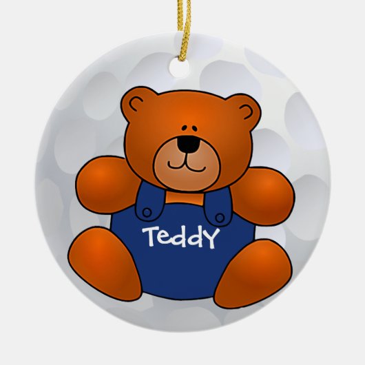 Golf Ball Teddy Bear Ornament (Voorkant)