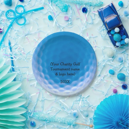 Golf Ball Texture Dimples Arctic Blue_personalized Papieren Bordje (Feest)