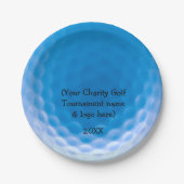 Golf Ball Texture Dimples Arctic Blue_personalized Papieren Bordje (Voorkant)