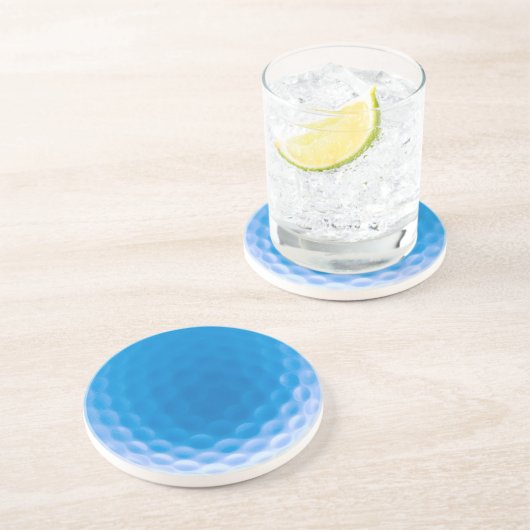 Golf Ball Texture Dimples Arctic Blue Zandsteen Onderzetter (Zijkant)