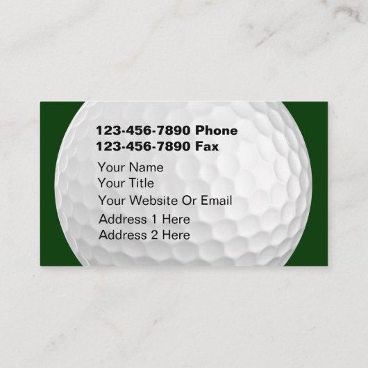 Golf Ball Thgerespecteerd Visitekaartje (Achterkant)