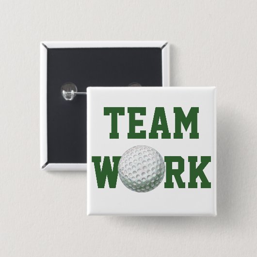 Golf Ball Vierkante Button 5,1 Cm (Voorkant /achterkant)