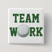 Golf Ball Vierkante Button 5,1 Cm (Voorkant)