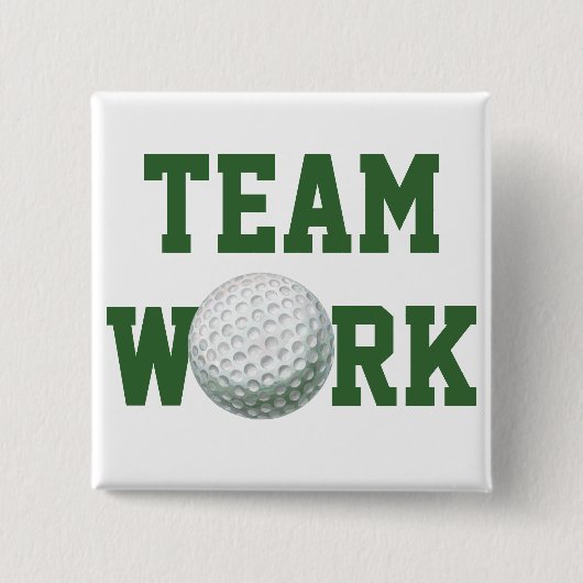 Golf Ball Vierkante Button 5,1 Cm (Voorkant)