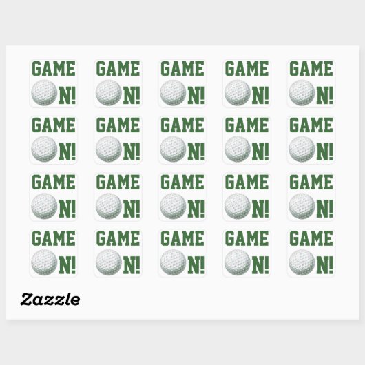 Golf Ball Vierkante Sticker (Vel)