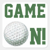 Golf Ball Vierkante Sticker (Voorkant)