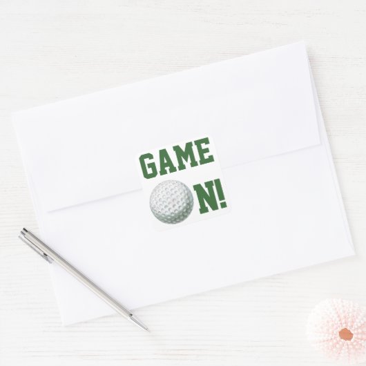 Golf Ball Vierkante Sticker (Envelop)