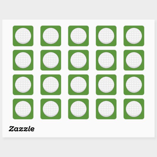 Golf Ball Vierkante Sticker (Vel)