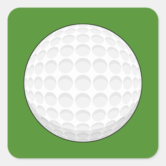 Golf Ball Vierkante Sticker (Voorkant)