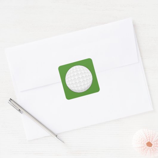 Golf Ball Vierkante Sticker (Envelop)