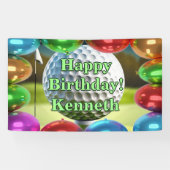 Golf Ball Vlag Gelukkige Verjaardag aangepaste Vin Spandoek (Horizontaal)